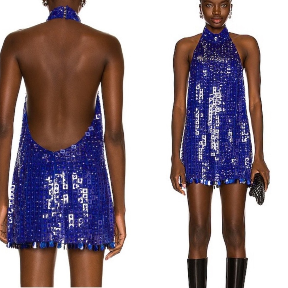 NWT $1290 Raisa Vanessa
Sequin Halter Minidress